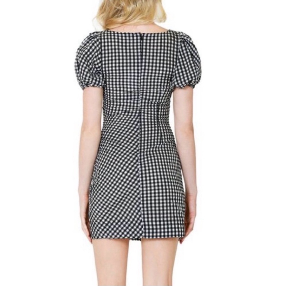 Ganni Gingham Seersucker Mini Dress size 6 - Picture 3 of 10